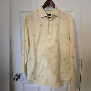 Cream Embroidered Men's Casual Shirt